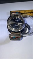 Wyler men’s  watch with unmarked Native design
