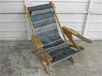 Vintage Wood Fold Up Deck Chair