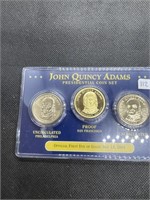 1st Day of Issue 3 President Dollars JOHN QUINCY