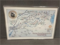 Large Framed Western States Trail Poster 36” x 24”