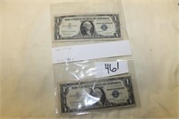 2 X $ BLUE SEAL $1 SILVER CERTIFICATE