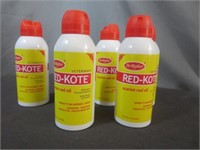 (6) Dr. Naylor Red-Kote Scarlet Red Oil Cans -