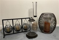 Iron and Glass Candle Holders
