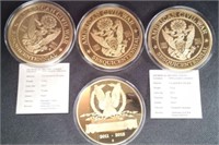 4 - Civil War collosal coins.  2 - President