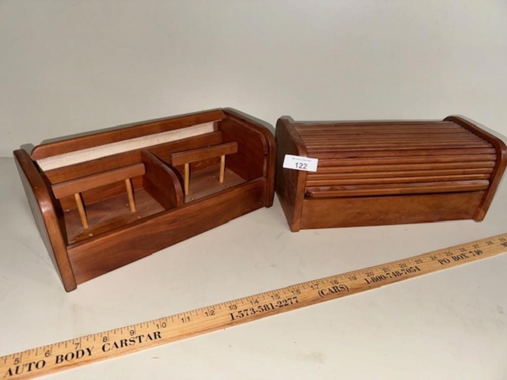 Pair of Rolltop Adjustable Recipe/Trinket Boxes