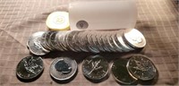 Tube of 25 1OZ Silver 2013 Canadian Maple LeafMS65