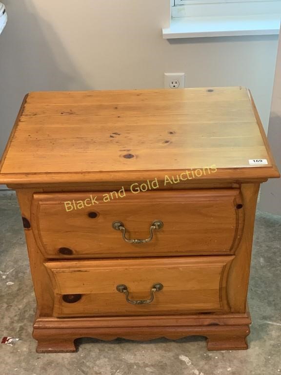 2 Drawer Wooden Side Table