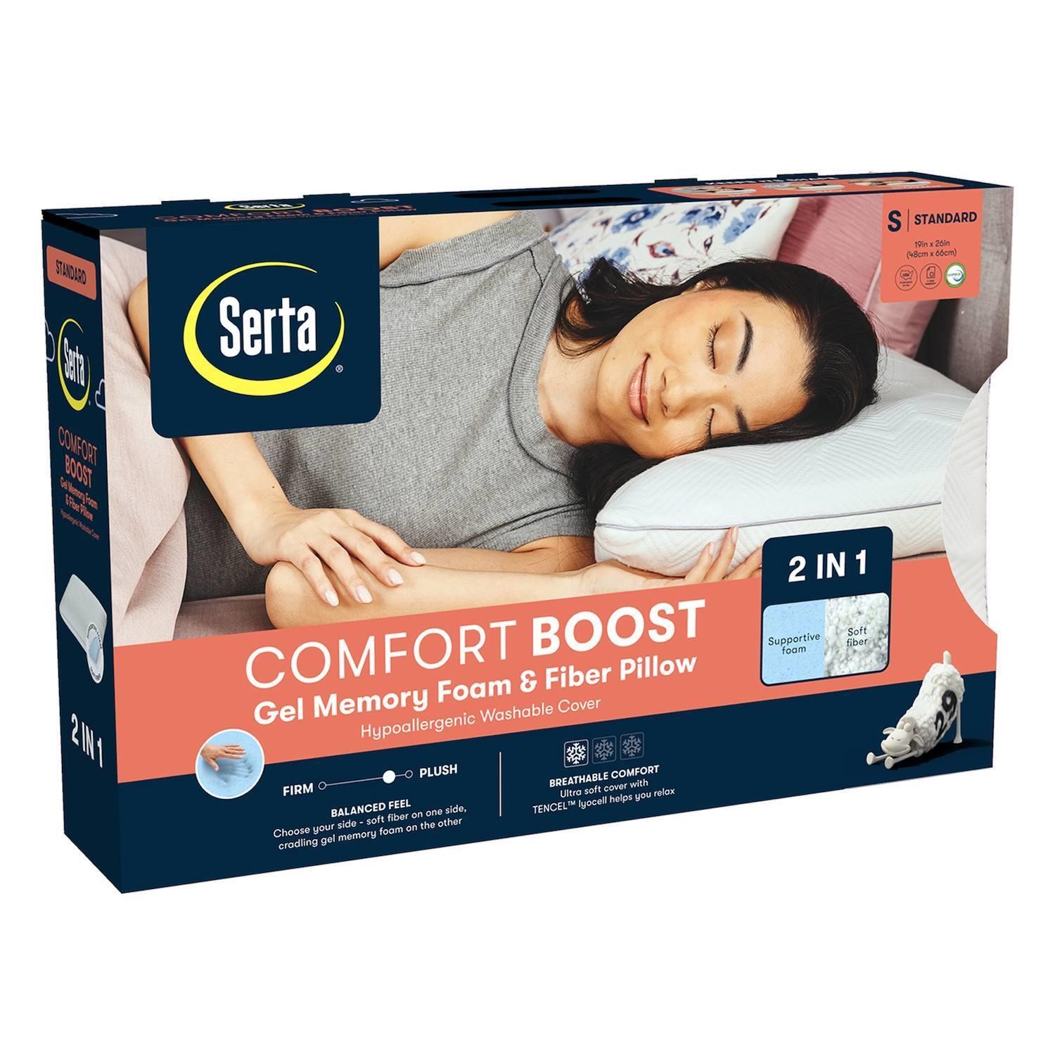 $30 Serta Boost Gel Memory Foam & Fiber Pillow