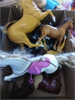 Box lot of horses