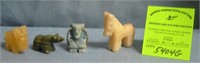 Group of four vintage jade figures