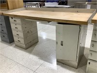 4-drawer desk with solid wood top
