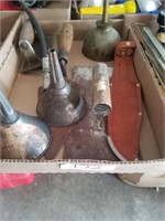 Funnels, oil can, etc