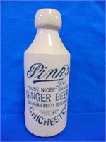 Pink's Ltd Stoneware Ginger Beer Bottle