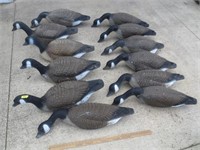 12 plastic geese decoys