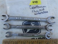 3 Craftsman flare nut wrenches