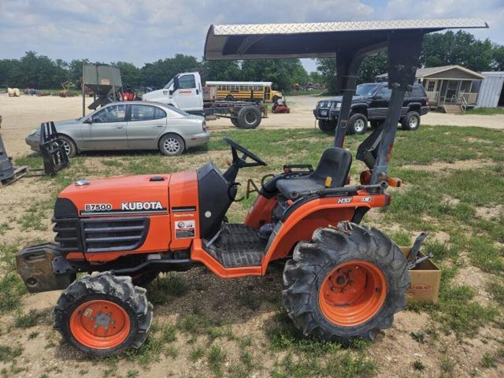 Kubota B7500 Diesel 4wd Tractor Wcanopy Hst Live And Online