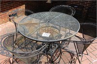 Wrought Iron Patio Table With 4 Chairs and