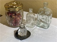 Assorted Decorative Bottles, Potpourri, Inkwell