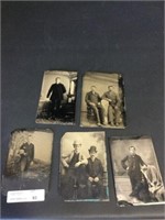 5 circa 1870's Tintype of Men 3.5"x2.25"