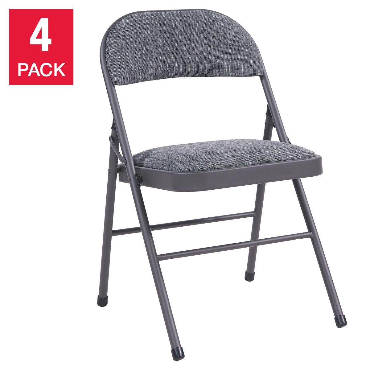 Maxchief Upholstered Folding Chair, 4-pack