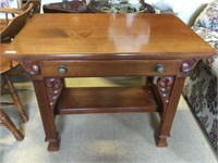 Ant Quality Heavy hand carved desk table w drawer