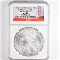 2013-(S) Silver Eagle NGC MS70