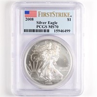 2008 Silver Eagle PCGS MS70