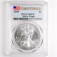 2018 Silver Eagle PCGS MS70