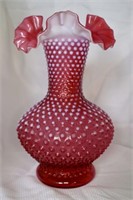 Fenton 10.5" Crenberry Hobnail Opalescent Vase