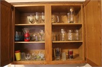 Kitchen Cabinet Lot - Glasses, Mugs, Etc.