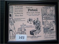 Good Old Potosi Beer Advertising - Framed Print