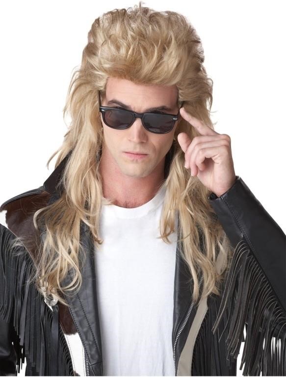 (N) 80s Blonde Rock Mullet Wig