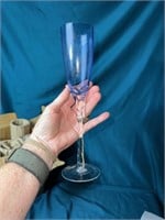 Set of 6 Blue Stem Champagne Glasses