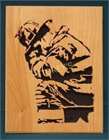 Firefighter Custom Wood Wall carving