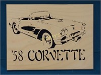 58' Corvette Custom Wood Wall carving