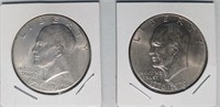 Pair Of Double Centennial US 1976 $1.00 Coins