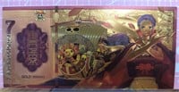 One Piece 24K gold-plated anime banknote