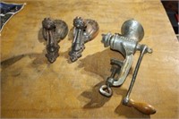 Meat Grinder & Vintage Metal Wall Candle Holders