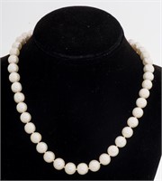 Silver 9mm Cultured Pearl Necklace