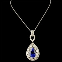 8.03ct Tanzanite & 1.68ctw Diam Pendant 18K Gold