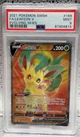 2021 Pokémon SWSH FA/Leafon V Evolution Skies PSA