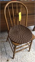 Windsor Back Oak Chair & Rope Mat Cushion
