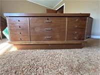 Wooden hope chest with lock and key