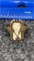10K Gold Cameo Ring 4.1 Grams Size 5.5