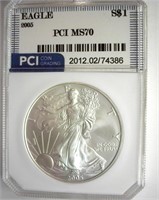 2005 Silver Eagle MS70 LISTS $150