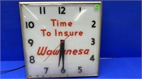 Wawanesa Insurance Wall Clock. Unknown working