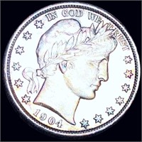 1904 Barber Silver Half Dollar CLOSELY UNC