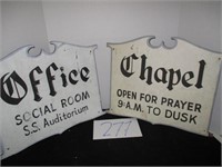 VINTAGE WOODEN CHURCH SIGNS