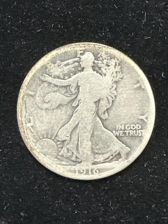 Semi Key Date* 1916 Walking Liberty Half Dollar