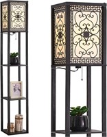 Lokhom Floor Lamp with Vintage Carved Design 3-Tie